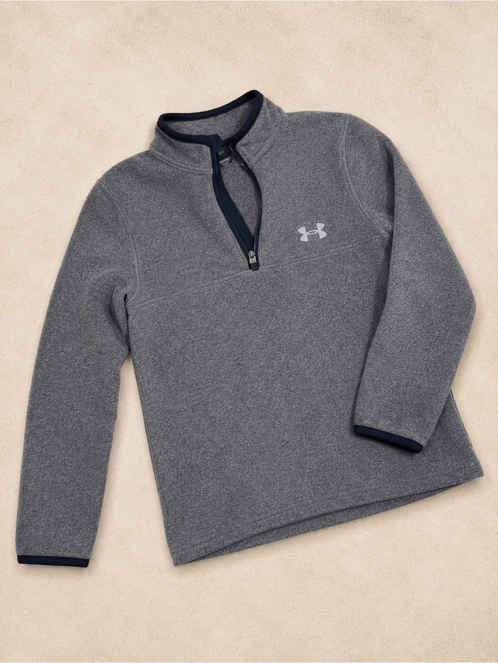 Under Armour Gray Quarter Zip Fleece Pullover | Kids Size 6